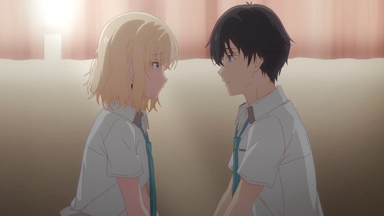 Saki Ayase dan Yuuta Asamura, protagonis Gimai Seikatsu, dua remaja yang tiba-tiba menjadi saudara. (Dok. YouTube: Crunchyroll)