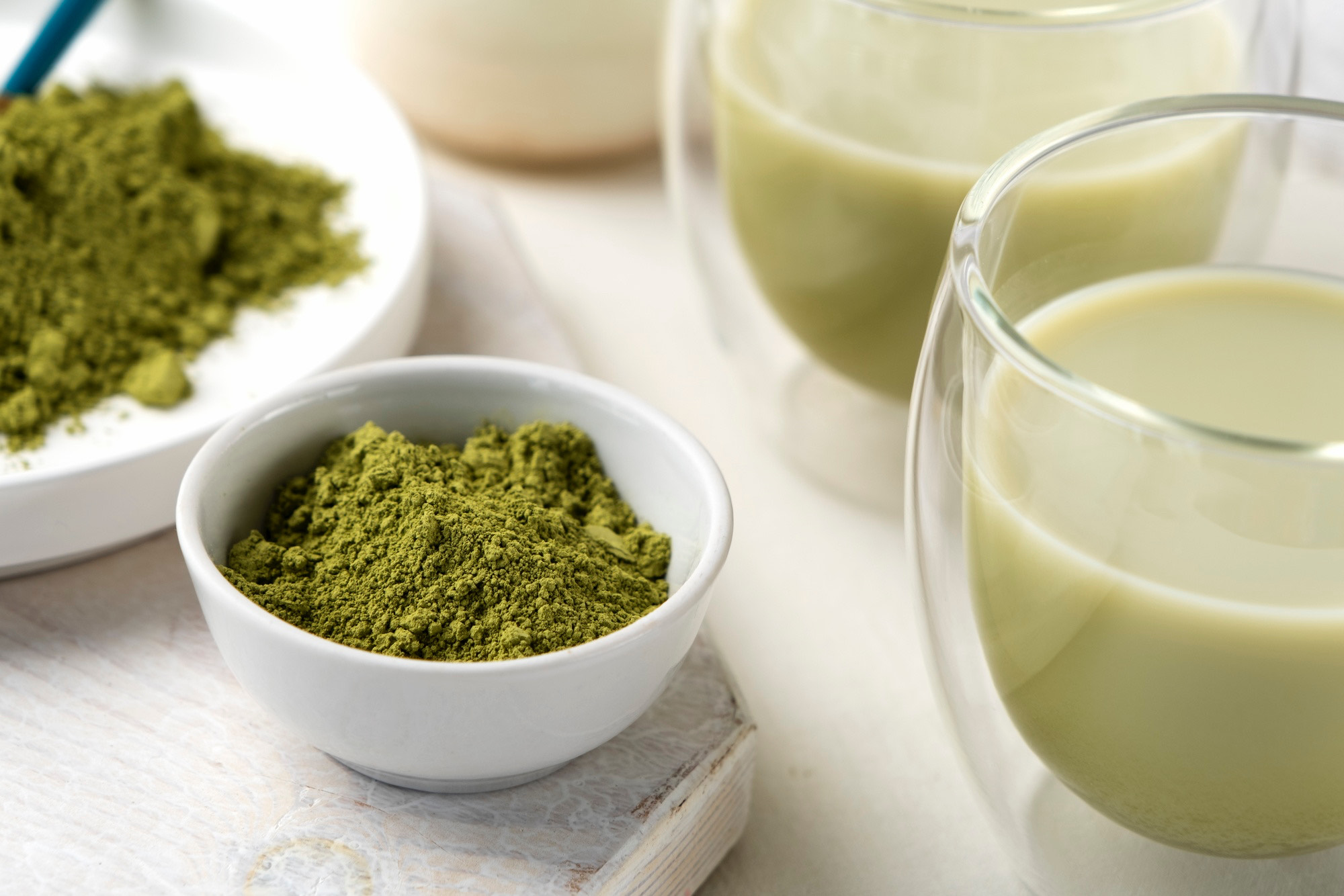Ilustrasi bubuk minuman matcha
