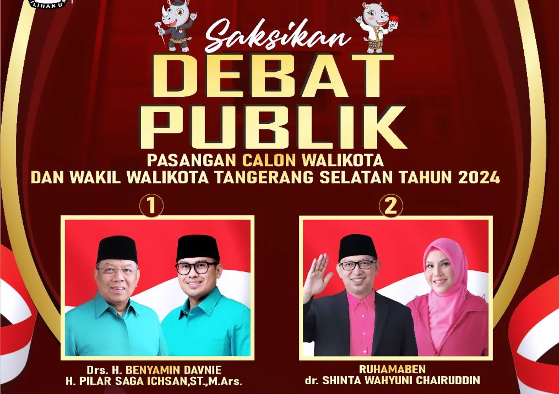Debat Publik Pasangan Calon Walikota dan Wakil Walikota Tangerang Selatan 2024. (Sumber: KPU Tangsel)