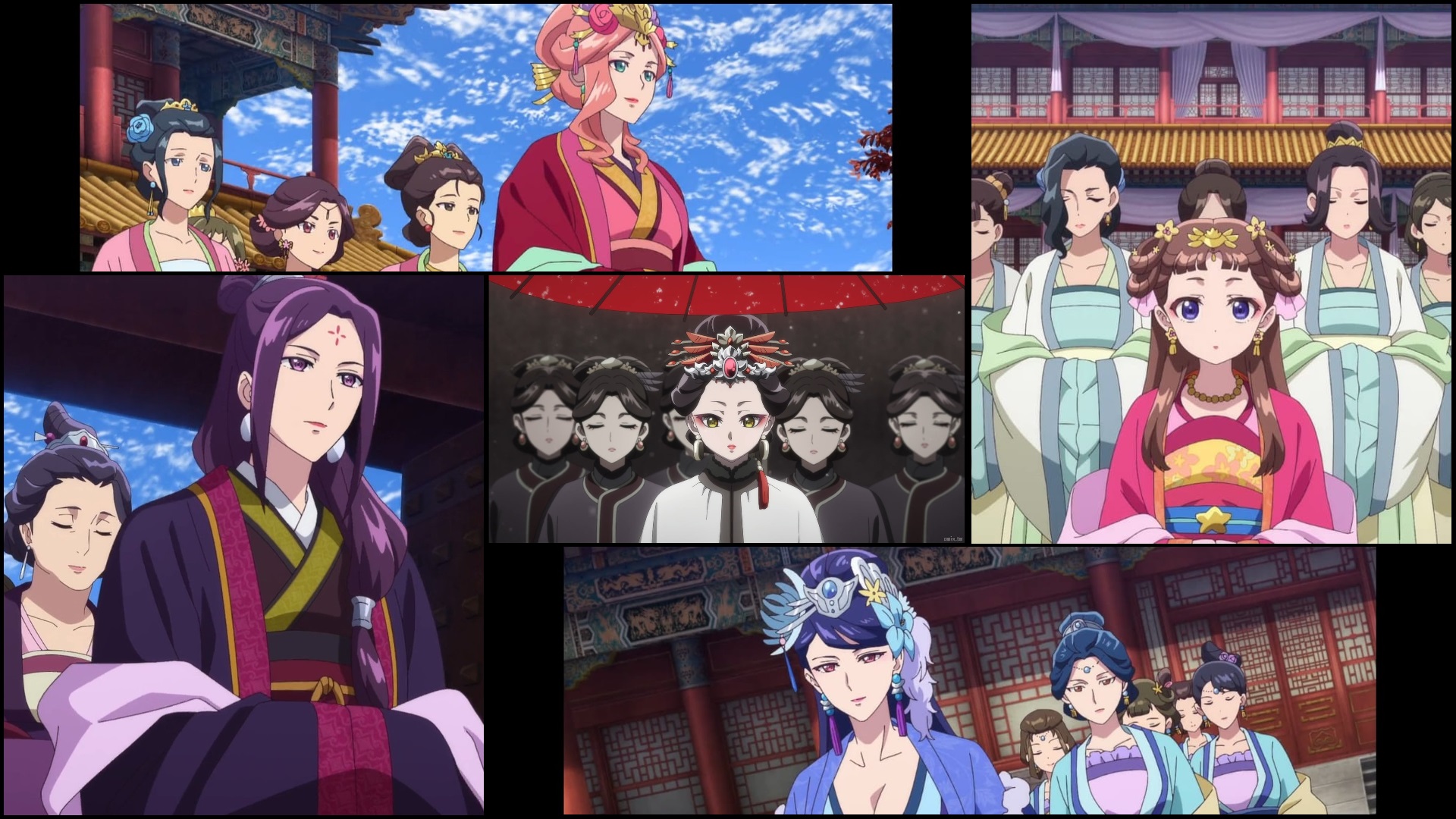 Para selir utama di Istana Harem Paduka Kaisar dalam serial anime Kusuriya no Hitorigoto miliki gelar serta bunga lambang sendiri yang representasikan karakter masing-masing.