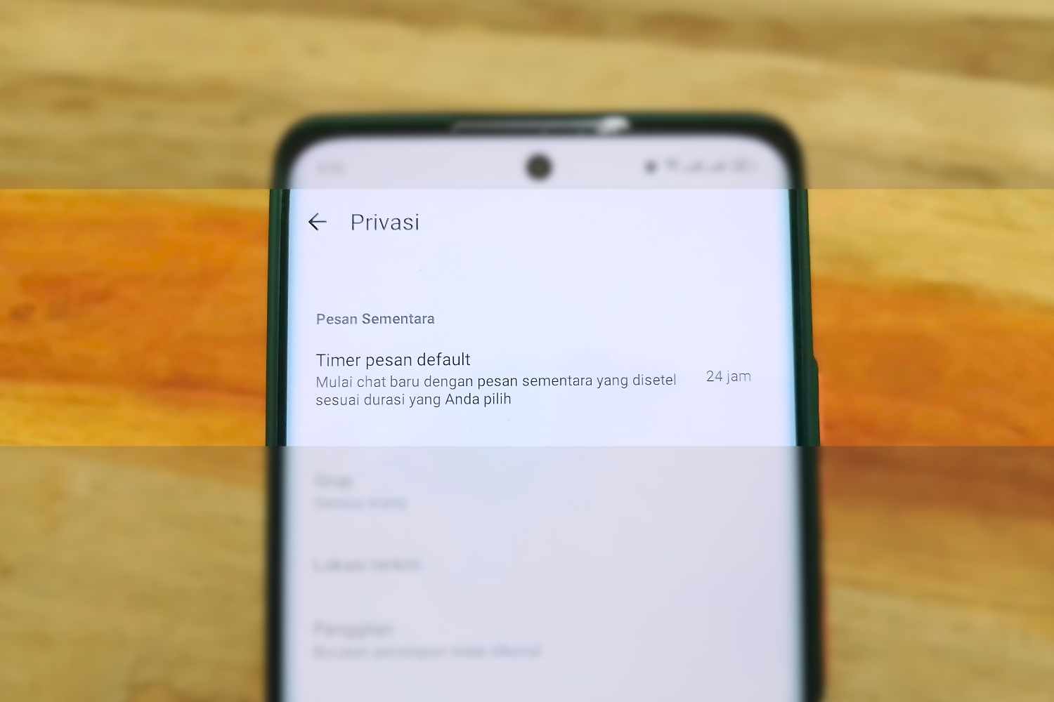 Fitur pesan sementara pada WhatsApp