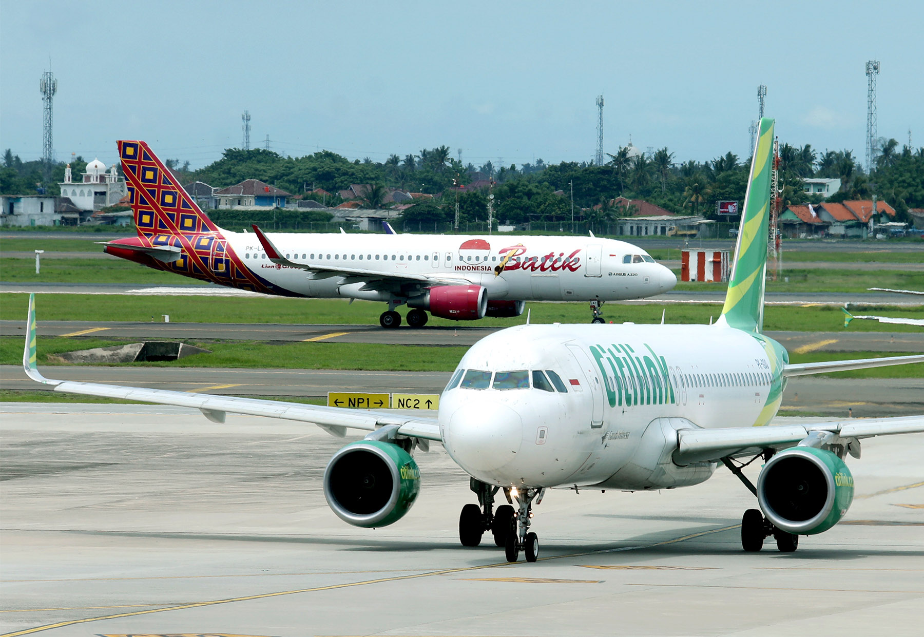 Aktivitas salah satu maskapai usai landing di Bandara Soekarno Hatta, Cengkareng beberapa waktu lalu.