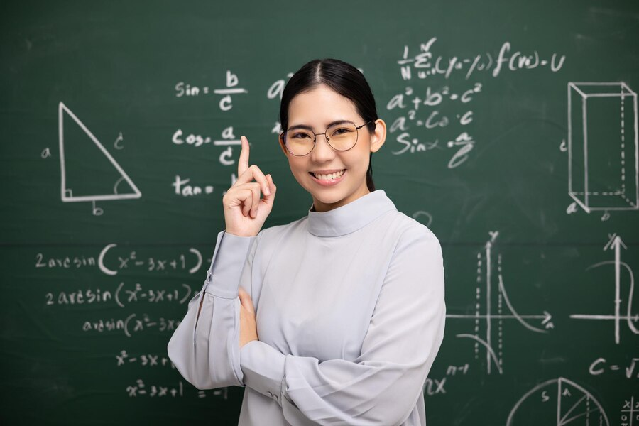 Ilustrasi guru mengajar matematika
