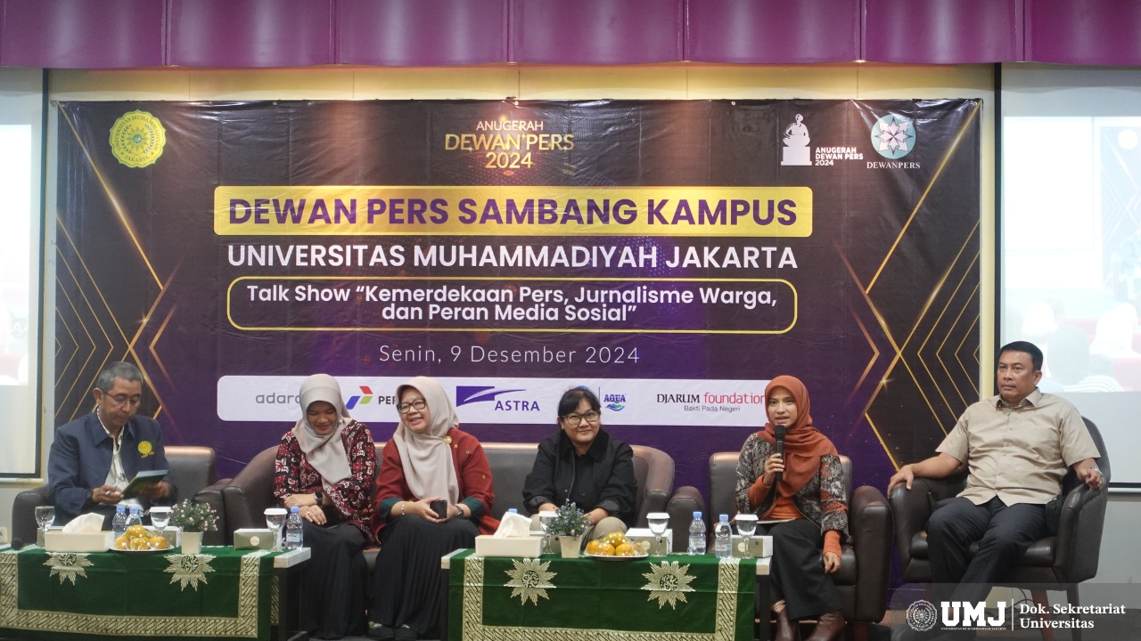 Kegiatan &lsquo;Dewan Pers Sambang Kampus&rsquo; di UMJ, Ciputat, Tangerang Selatan pada Senin (9/12).
