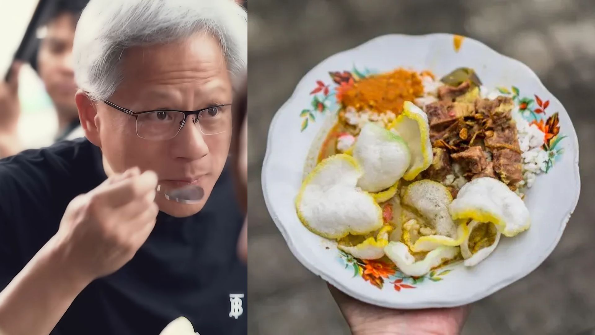 CEO Nvidia saat mencicipi gultik & hidangan gulai Blok M