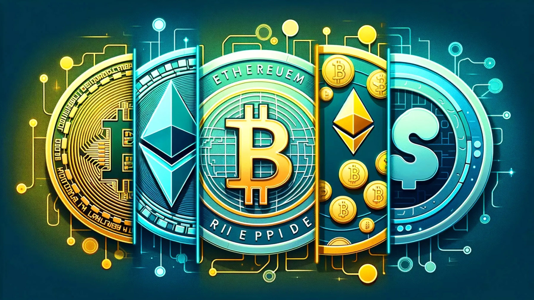 Ilustrasi kripto Bitcoin dkk.