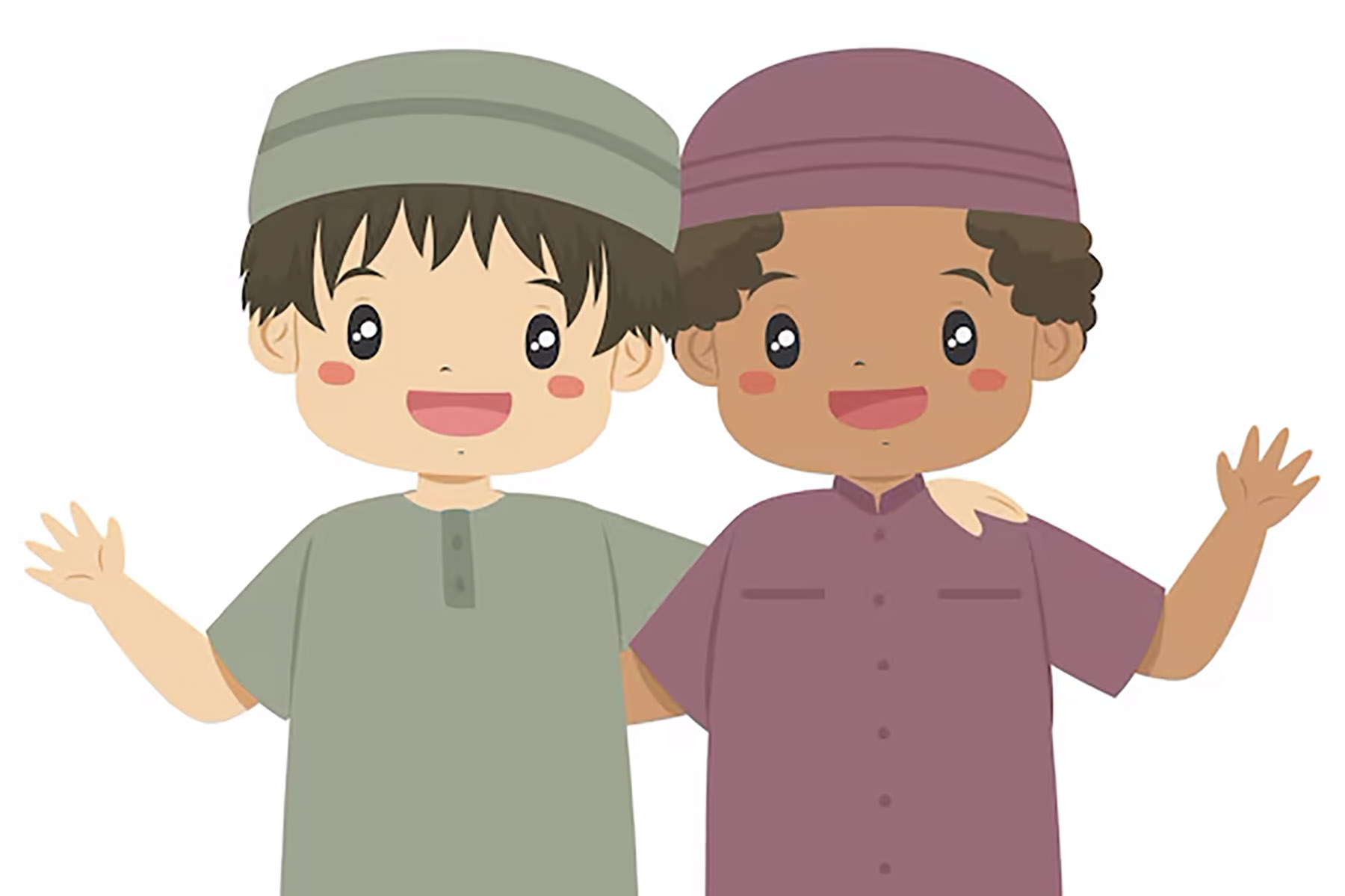 Ilustrasi dua anak muslim. (Dok. Freepik)
