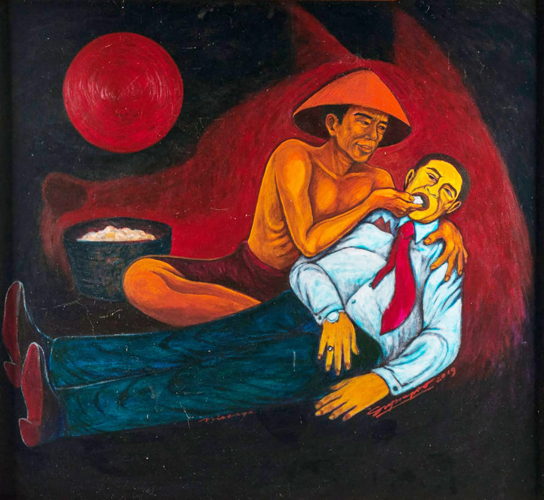 Salah satu lukisan karya Yos Suprapto yang batal digelar di Galeri Nasional Jakarta. (Dok.  Yos Suprapto )