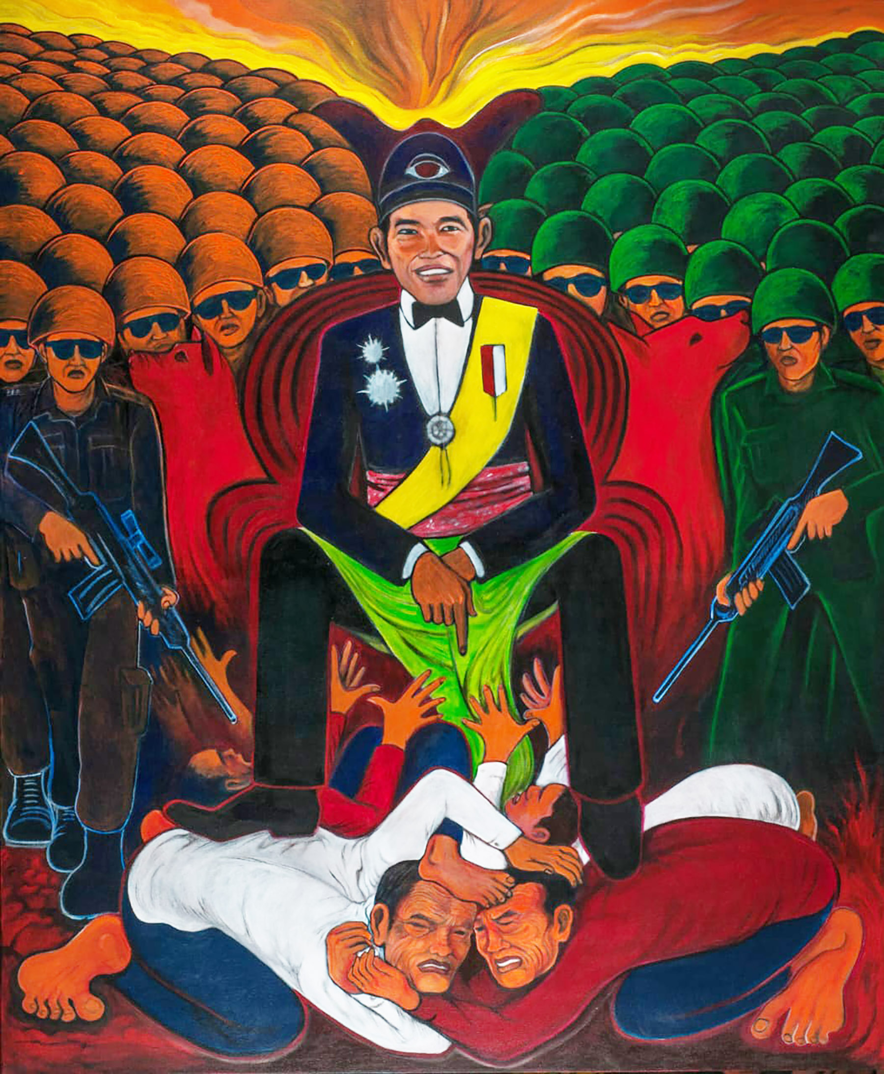 Salah satu dai lima lukisan karya Yos Suprapto yang batal digelar di Galeri Nasional Jakarta. (Dok.  Yos Suprapto )