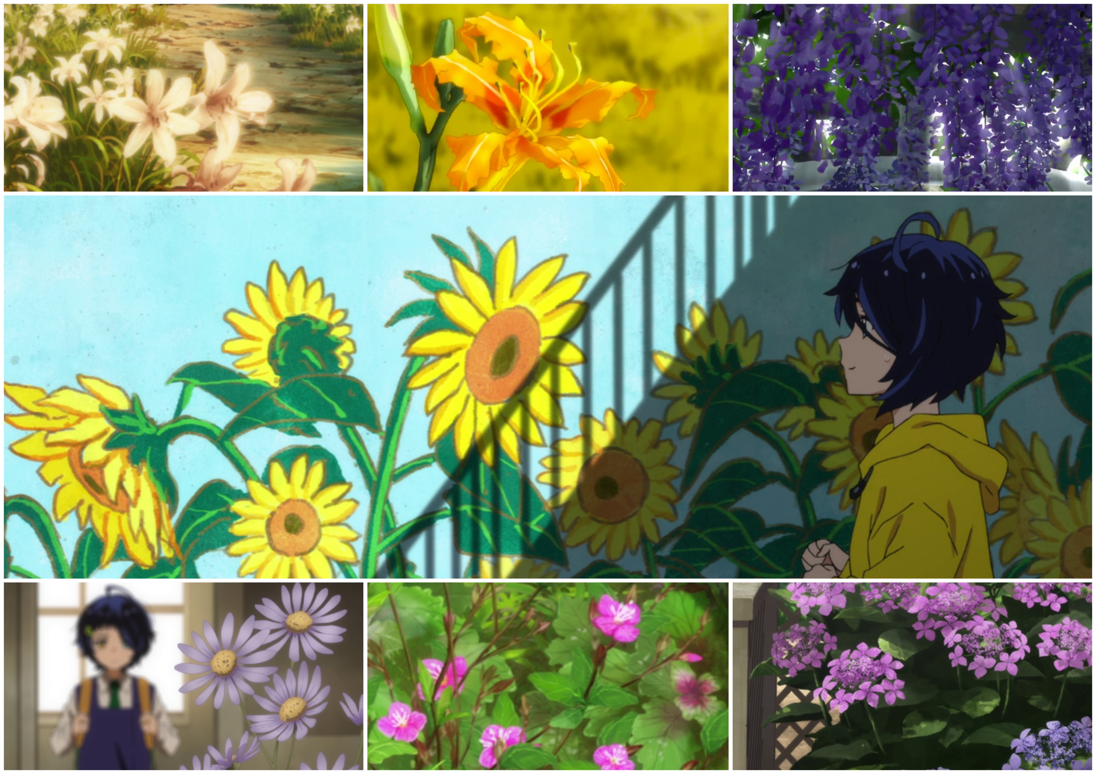 Hanakotoba dalam serial anime Wonder Egg Priority garapan Shin Wakabayashi