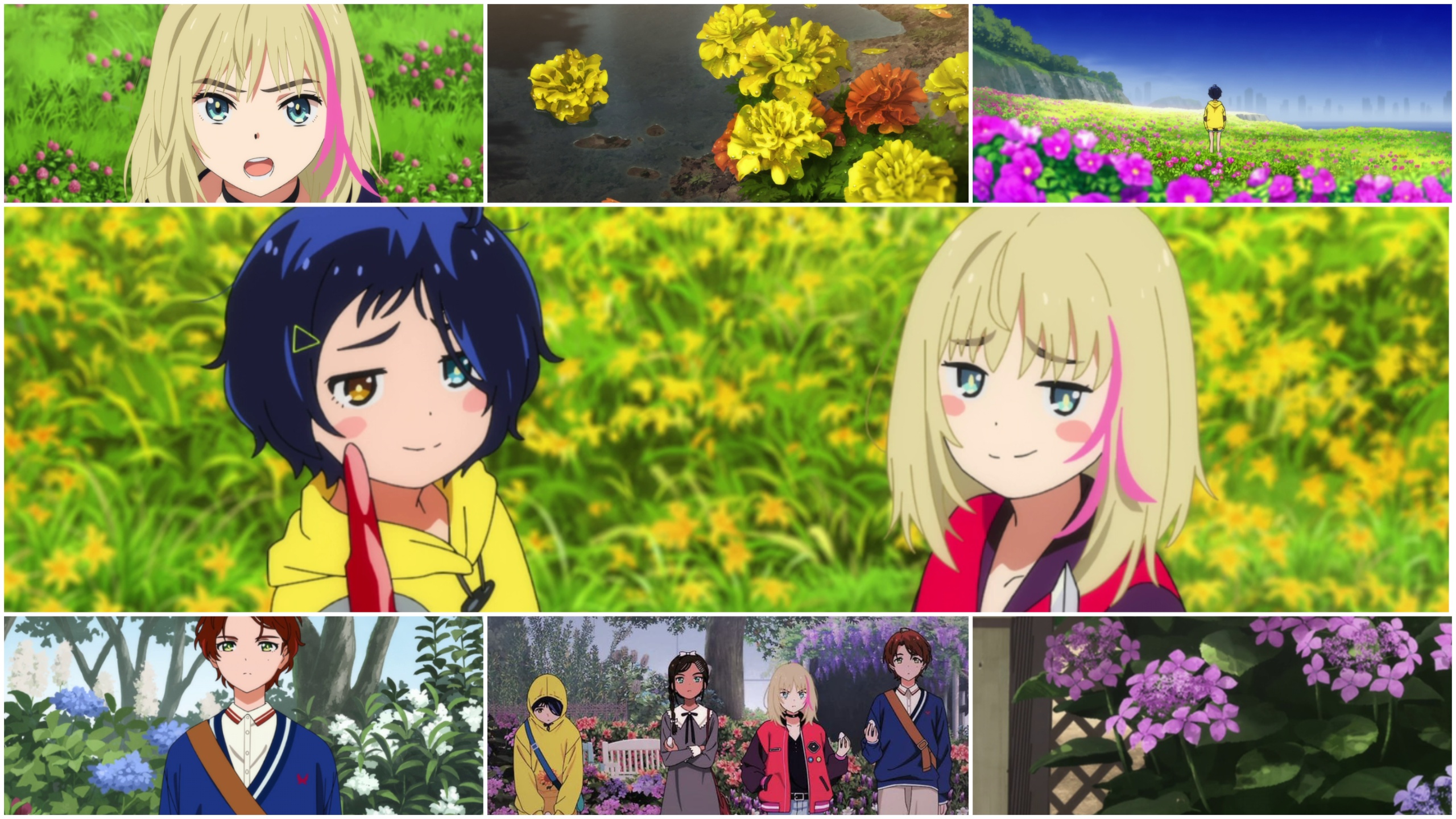 Hanakotoba dari beberapa bunga menggambarkan karakter Rika Kawai dan Momoe Sawaki.