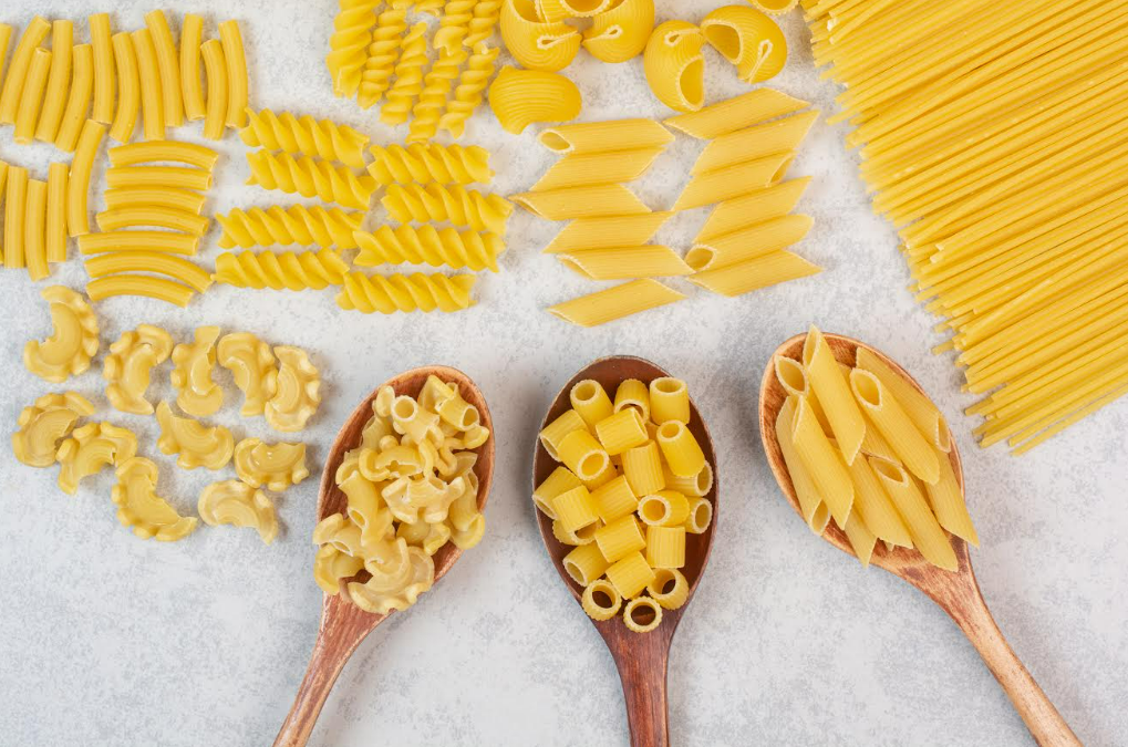 Ilustrasi berbagai jenis pasta