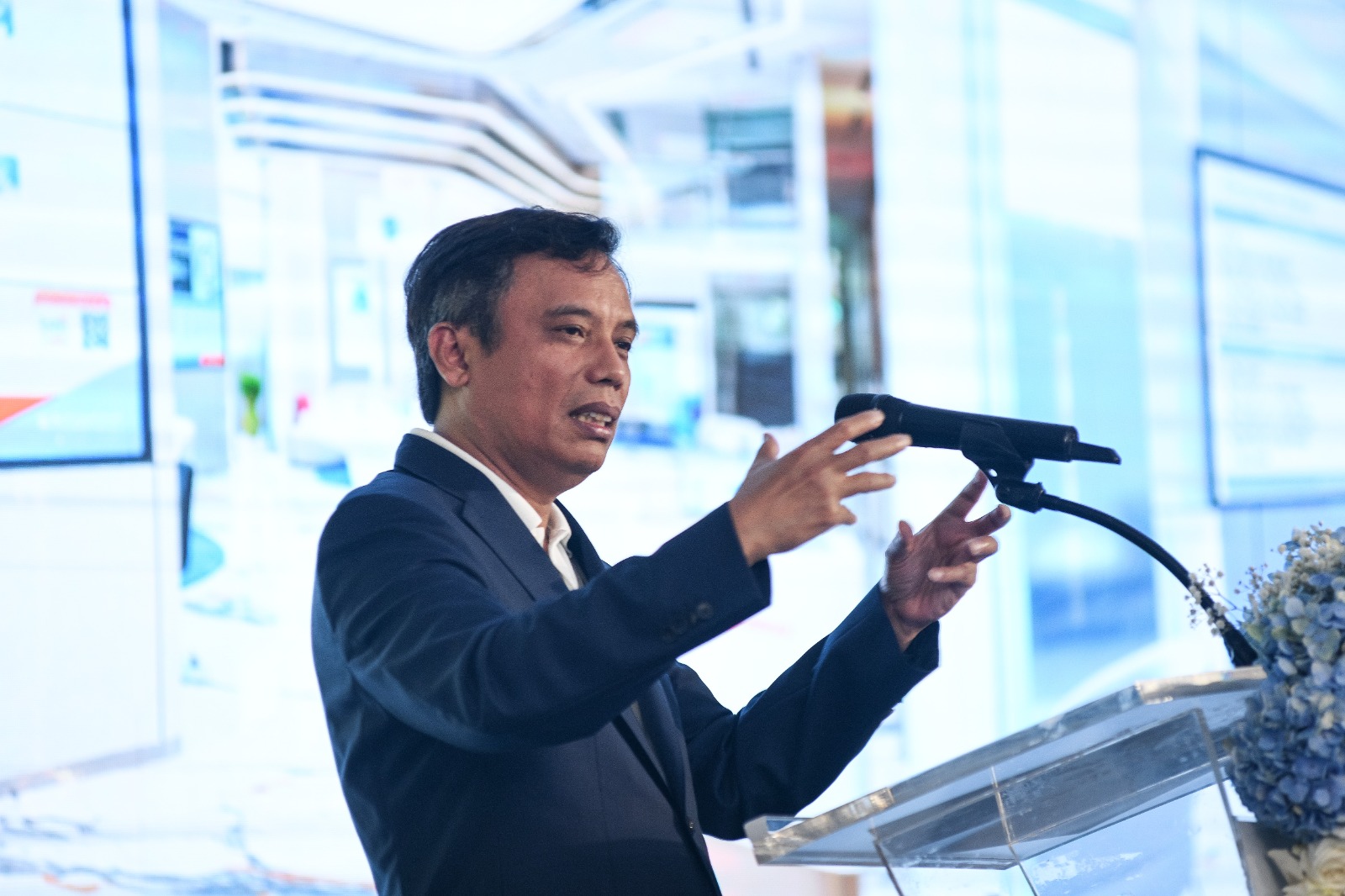 Direktur Utama BTN Nixon LP Napitupulu, memberikan pidato dalam Rapat Kerja BTN 2025.