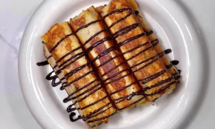 Roti gulung pisang cokelat
