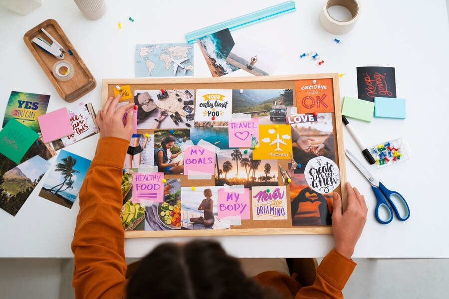 Ilustrasi vision board.