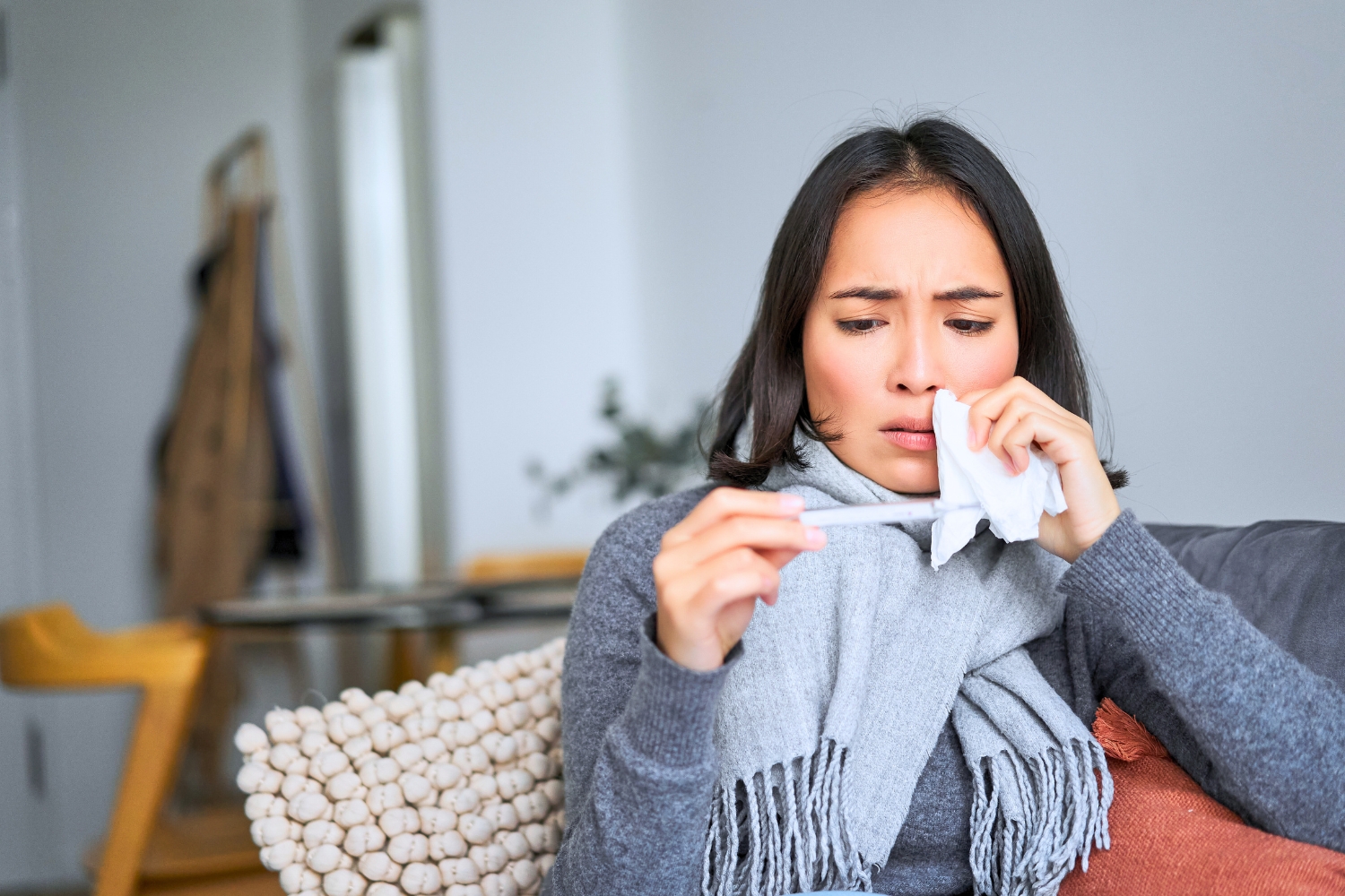 Ilustrasi seseorang terserang flu
