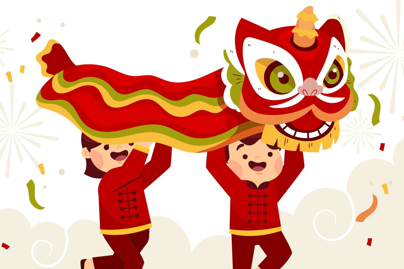 Ilustrasi barongsai. (Dok. Freepik)