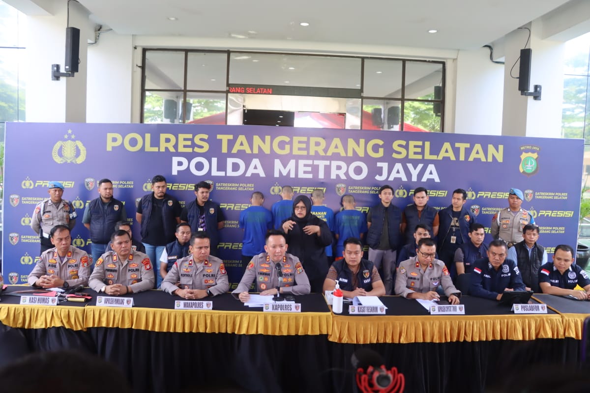 Polres Tangsel menangkap 4 tersangka penyiraman air keras terhadap polisi dan warga sipil, pada Sabtu (25/1). (Dok. TB News Polri)