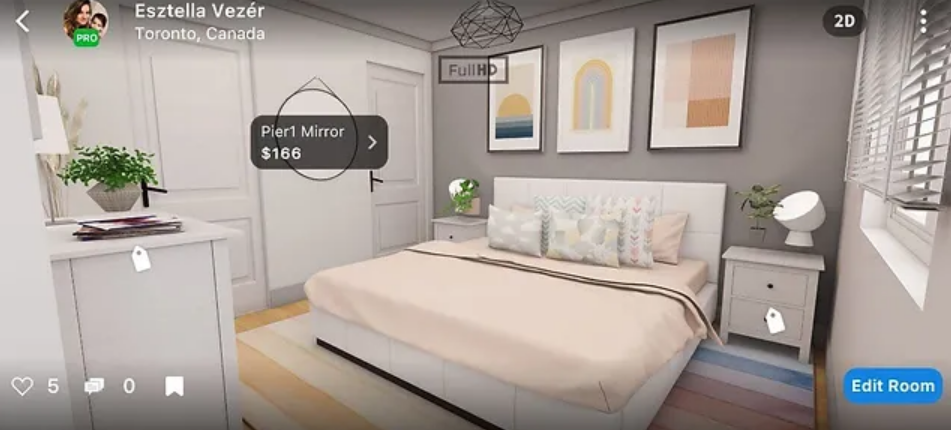 Tampilan aplikasi Room Planner
