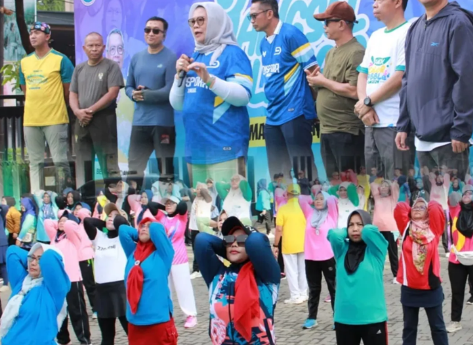 Kegiatan senam bersama Dispora Tangsel di Kecamatan Ciputat Timur pada Jumat pagi 31 Januari 2025.