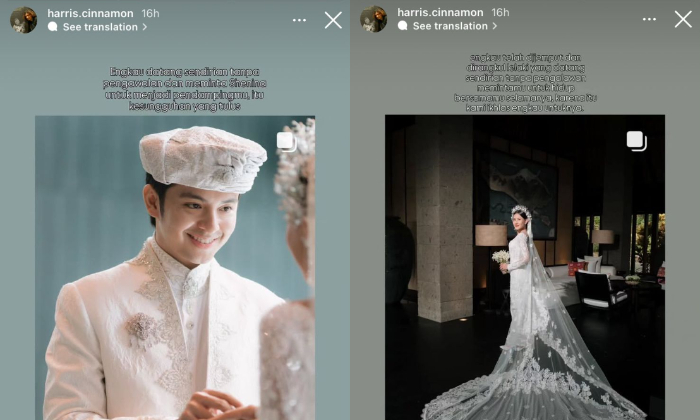Unggahan Instagram story ayah dari Shenina yakni Harris Cinnamon. (Instagram @harris.cinnamon)