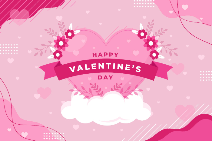 Ilustrasi warna pink yang identik dengan Hari Valentine