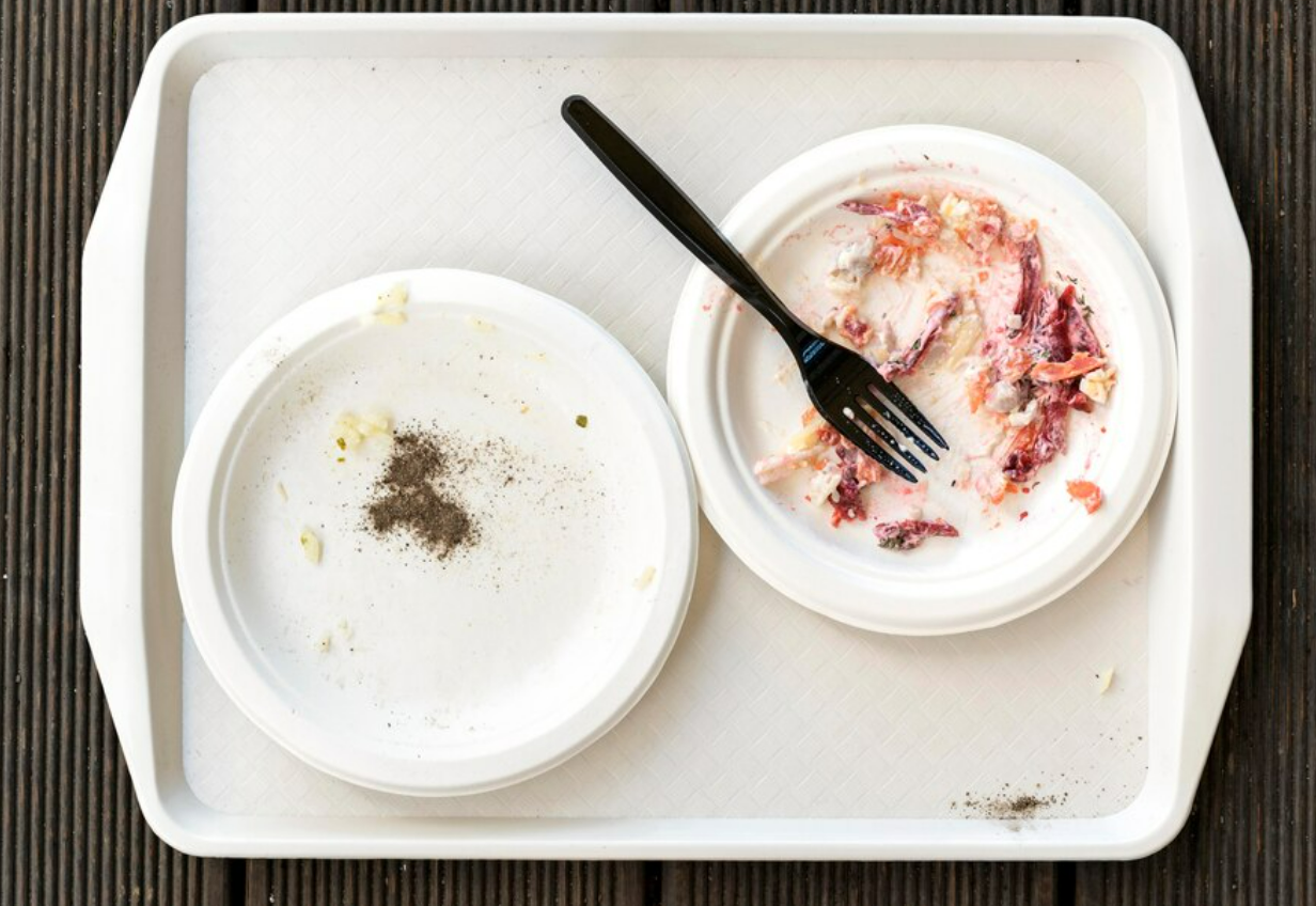 Foto sisa makanan di atas piring