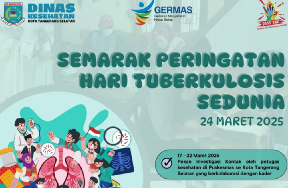 Poster peringatan Hari Tuberkulosis Sedunia Kota Tangsel 2025. (Dok. Dinkes Kota Tangsel)
