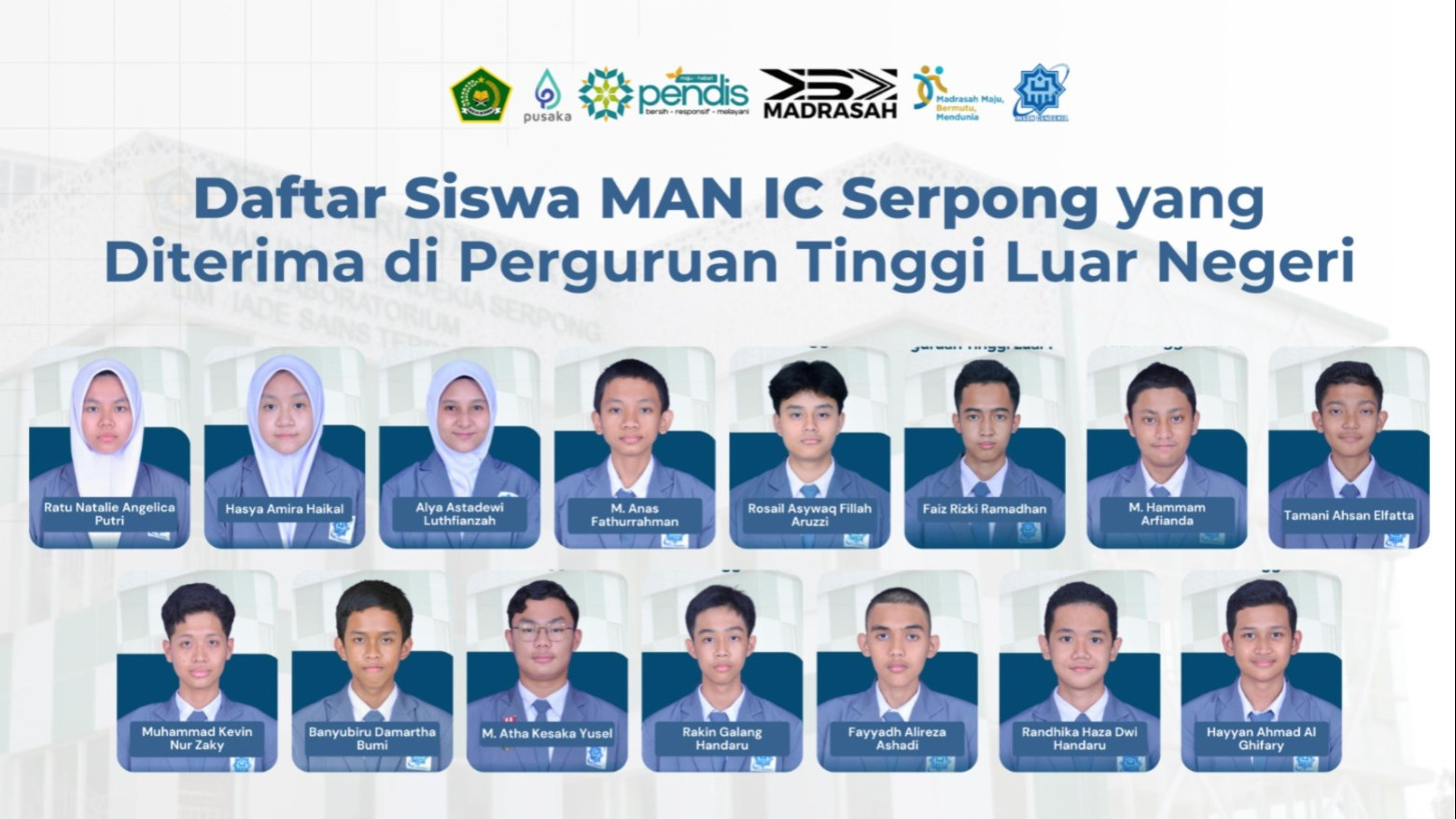 15 Siswa MAN IC Serpong Tangsel Berhasil Diterima dan Raih Beasiswa di Universitas Dunia, Ini Daftarnya!