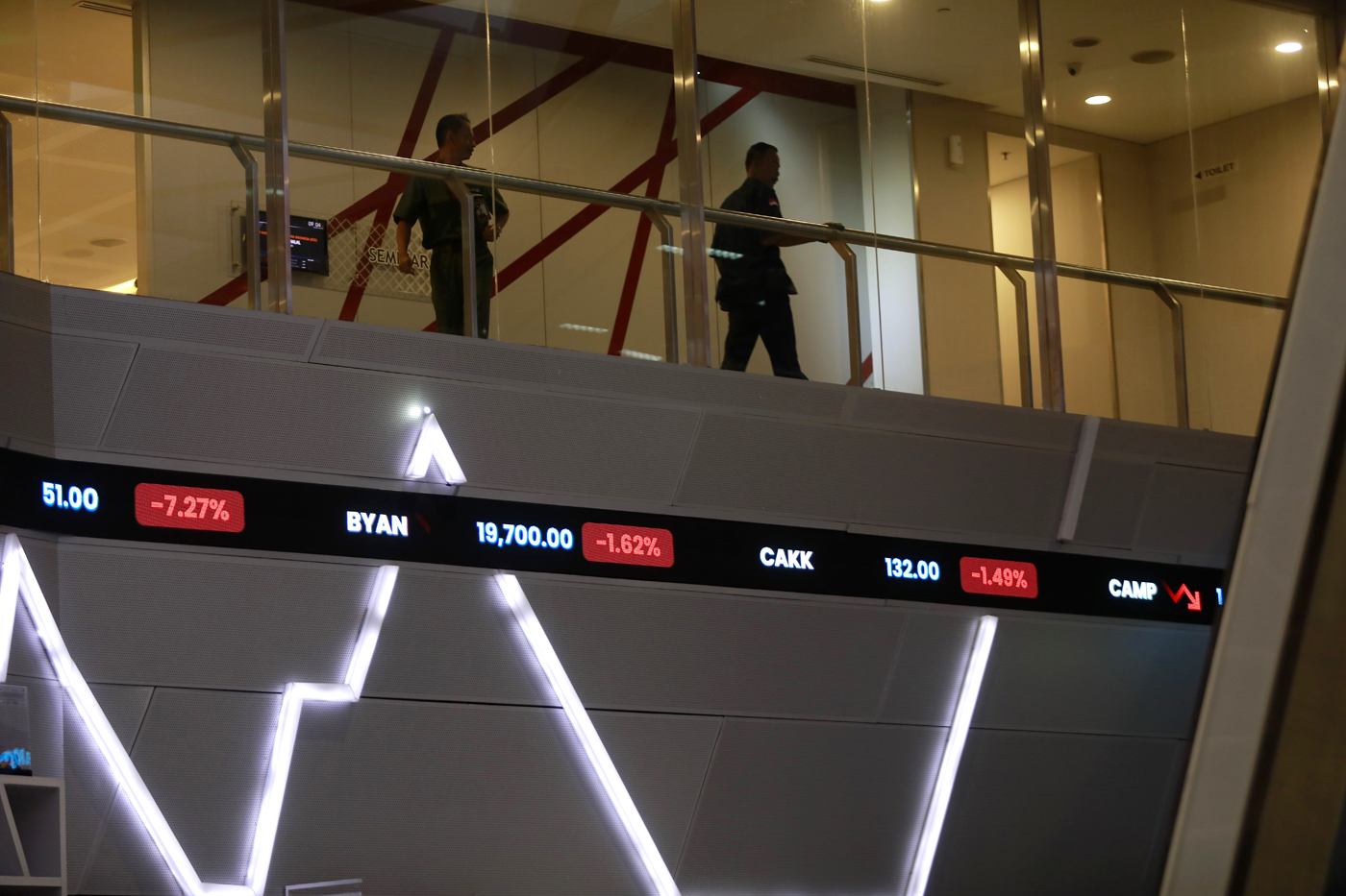 Pengunjung mengamati layer digital pergerakan Indeks Harga Saham Gabungan (IHSG) di BEI. OJK mencatat tujuh calon emiten masuk pendaftaran IPO hingga 6 September 2026 dengan target penghimpunan dana maksimal Rp4,02 triliun. (Dok. JP)