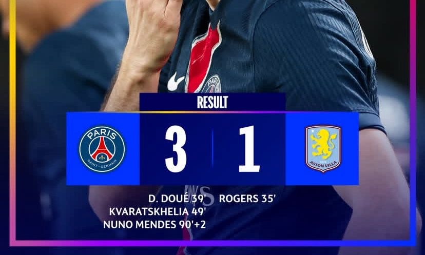 PSG menang melawan Aston Villa (Dok. Instagram @championsleague)
