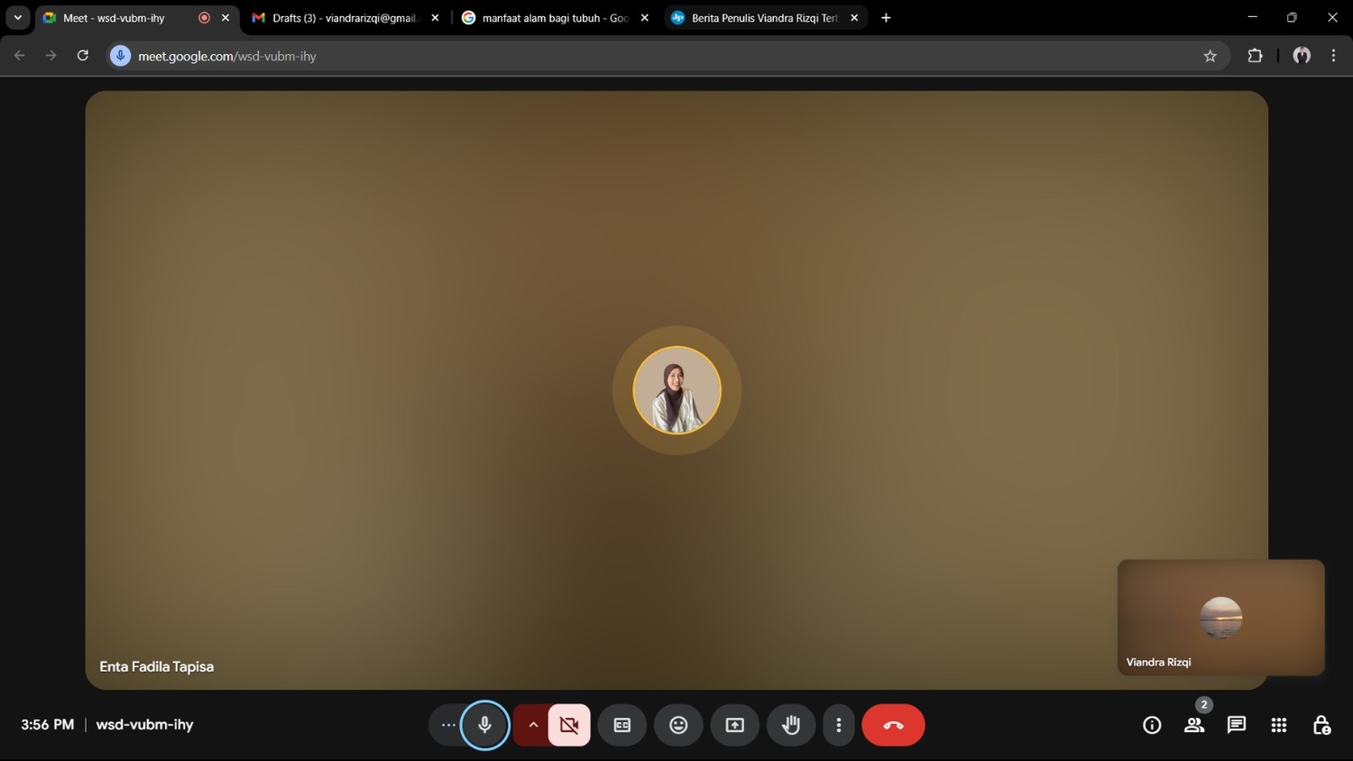 Proses Interview dengan Enta Fadila Tapisa. (Dok. Viandra Rizqi)