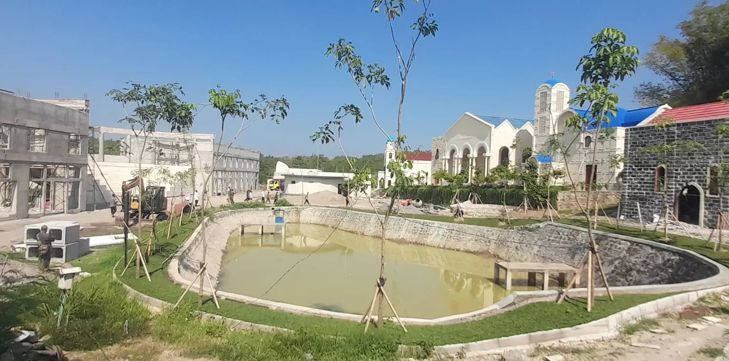 Proyek wisata religi Hollyland di Gondangrejo, Karanganyar yang perizinannya bermasalah. (Rudi Hartono/Radar Solo)