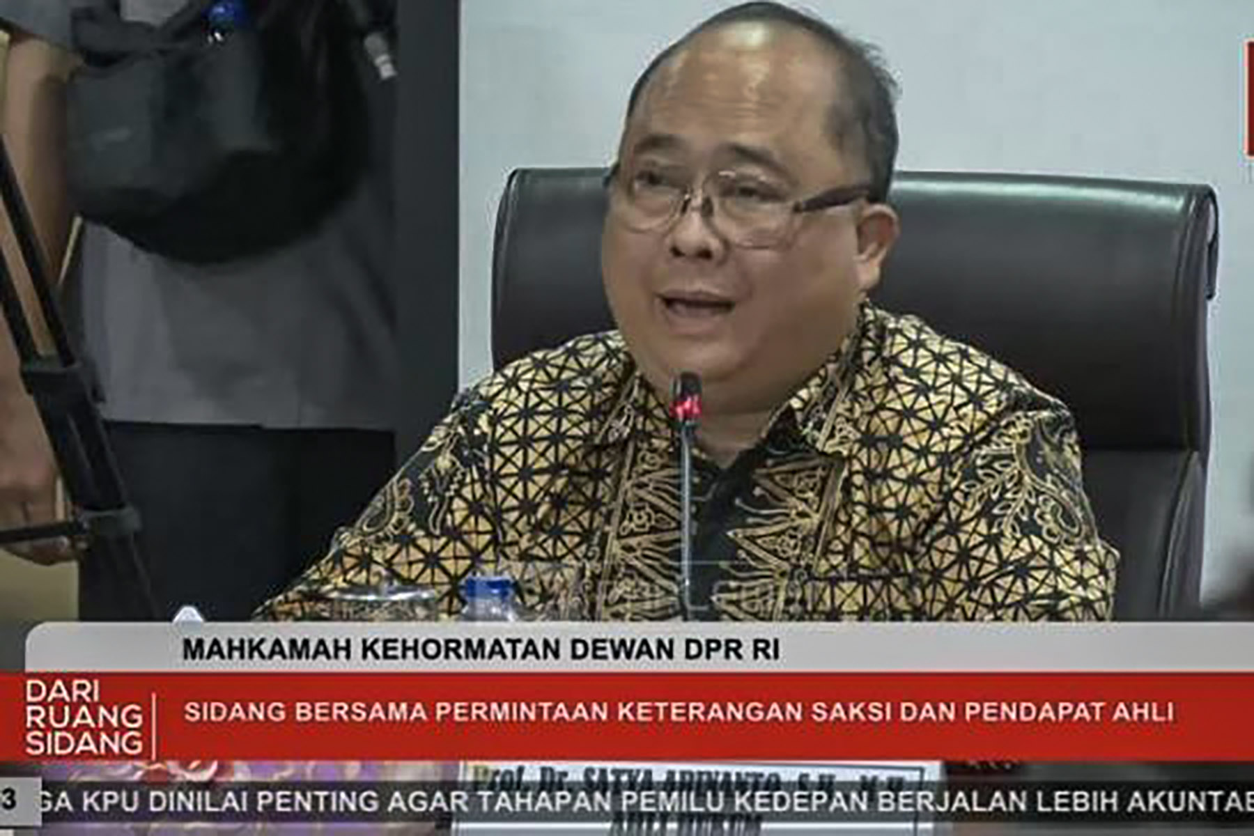 Ahli Hukum Satya Adianto. (Tangkapan Layar TV Parlemen)