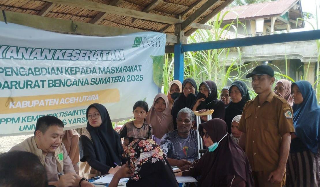 Fakultas Kedokteran (FK) Universitas YARSI menunjukkan komitmen kemanusiaannya dengan memberikan layanan kesehatan bagi masyarakat terdampak banjir bandang di Kabupaten Aceh Utara.