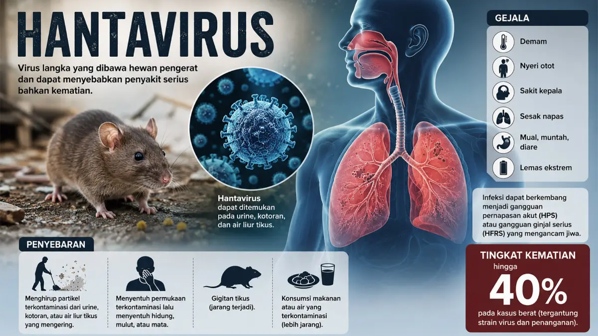 Data grafis persebaran Hantavirus. (Dok. JawaPos.com/AI)