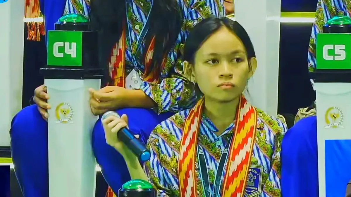 Tangkapan layar Josepha saat cerdas cermat. (Dok. JP)