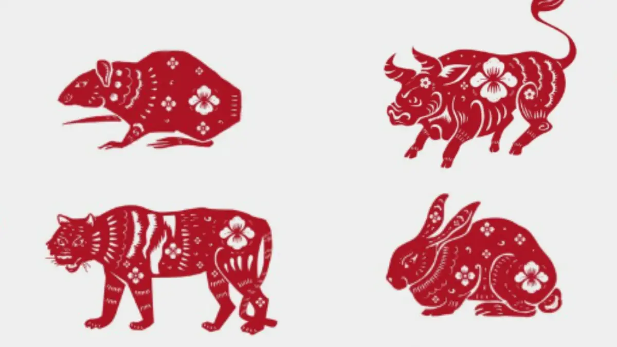 Ilustrasi zodiak Tikus, Kerbau, Macan, dan Kelinci (Magnific)