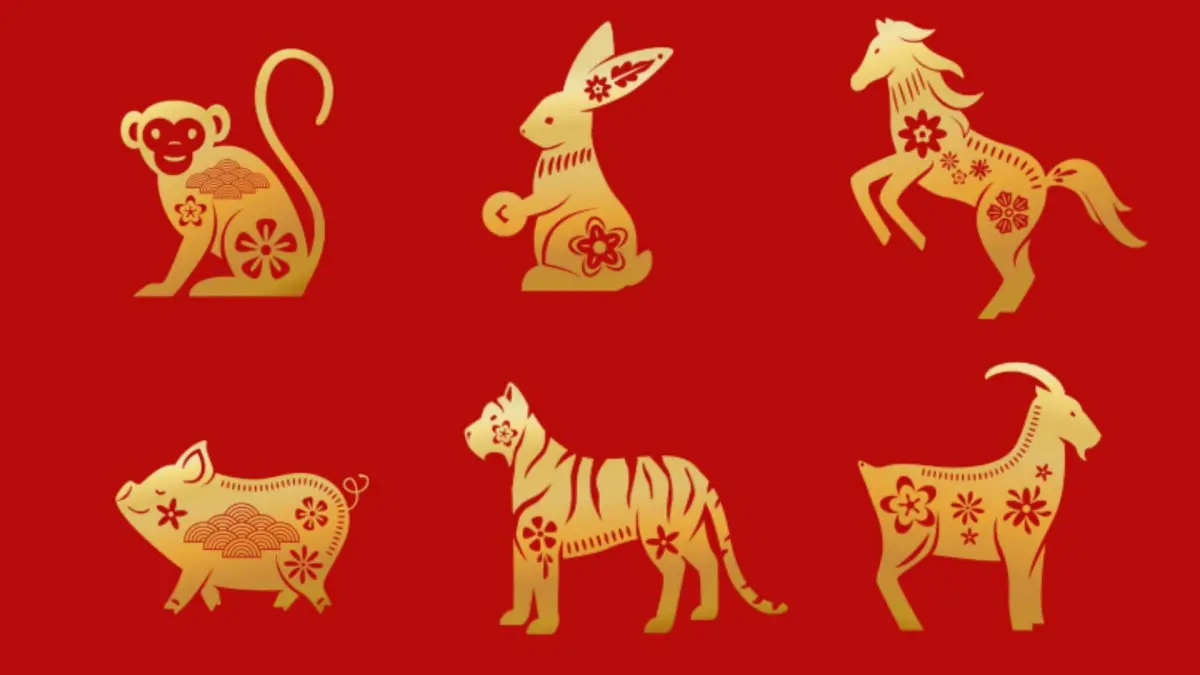 Ilustrasi ramalan shio Monyet, Kelinci, Kuda, Babi, Macan, Kambing (Magnific)