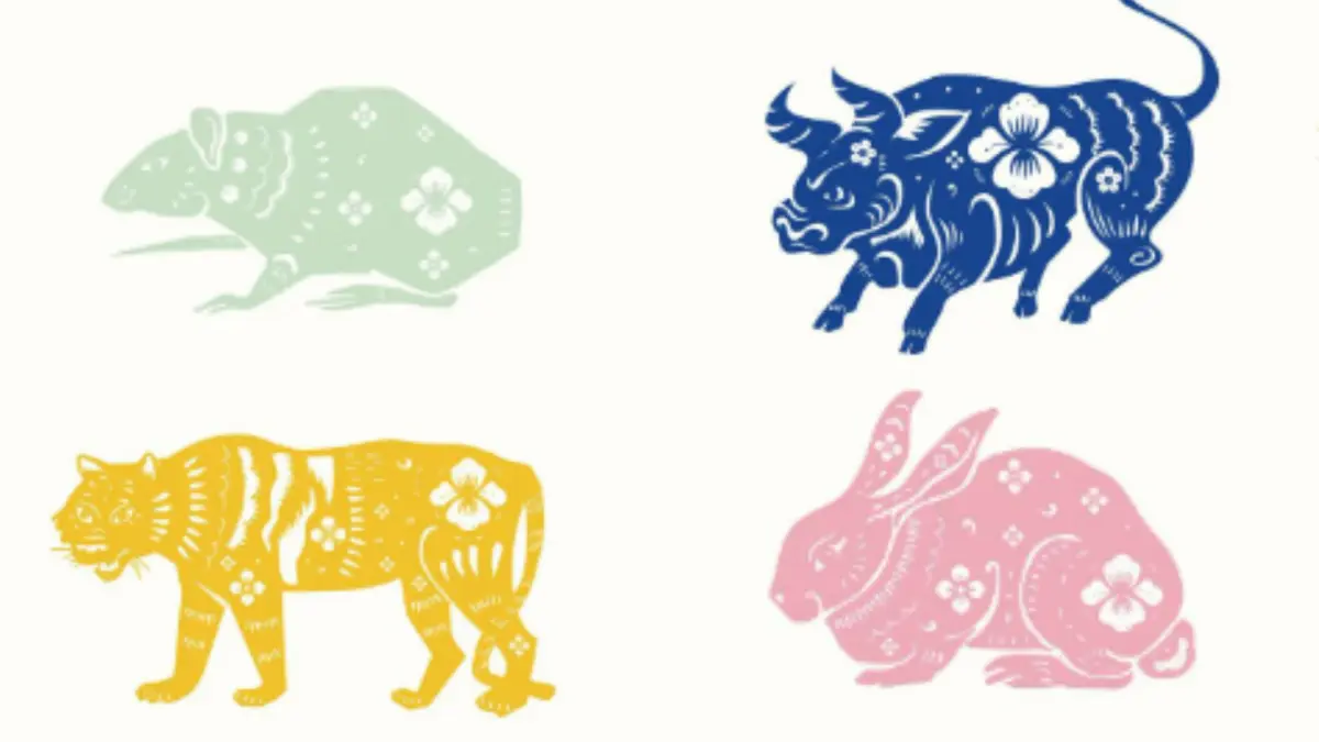 Ilustrasi shio Tikus, Kerbau, Macan, dan Kelinci (Magnific)