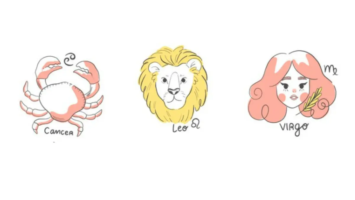 Ilustrasi zodiak Cancer, Leo, dan Virgo (Magnific)