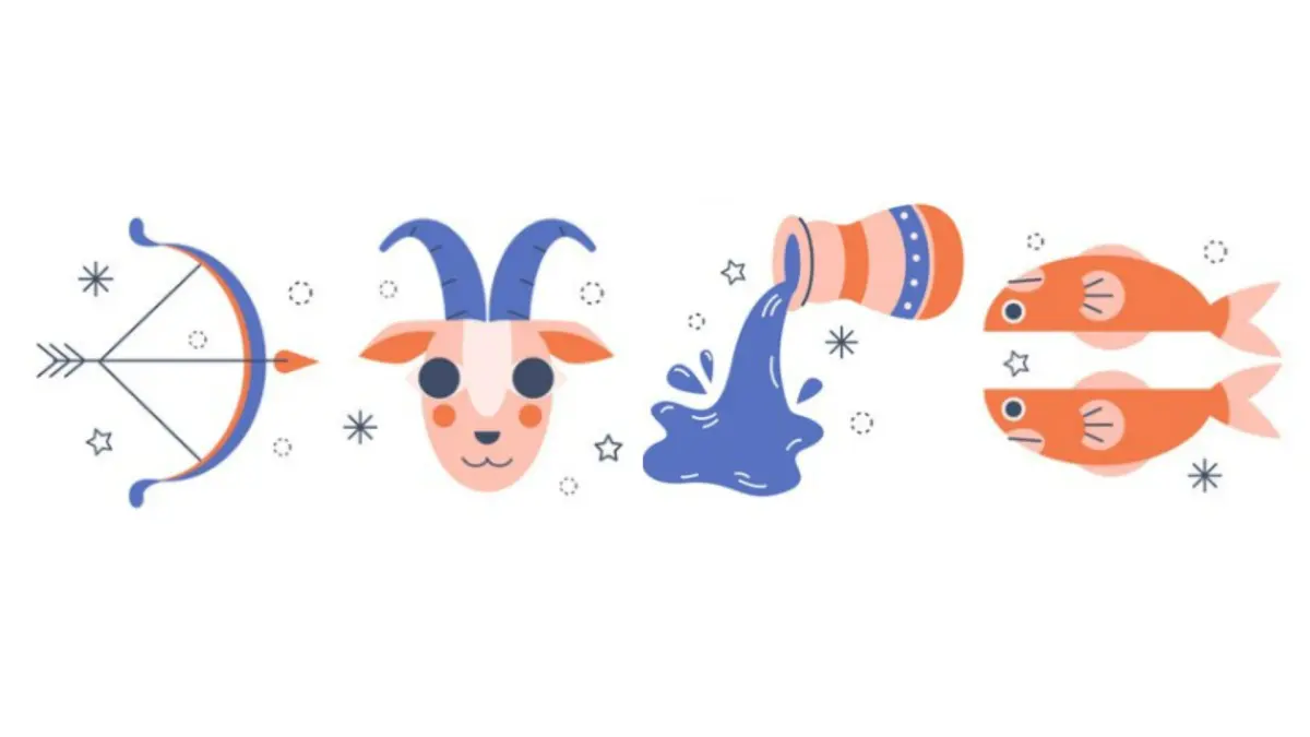 Ilustrasi zodiak Sagitarius, Capricorn, Aquarius, Pisces (Magnific)