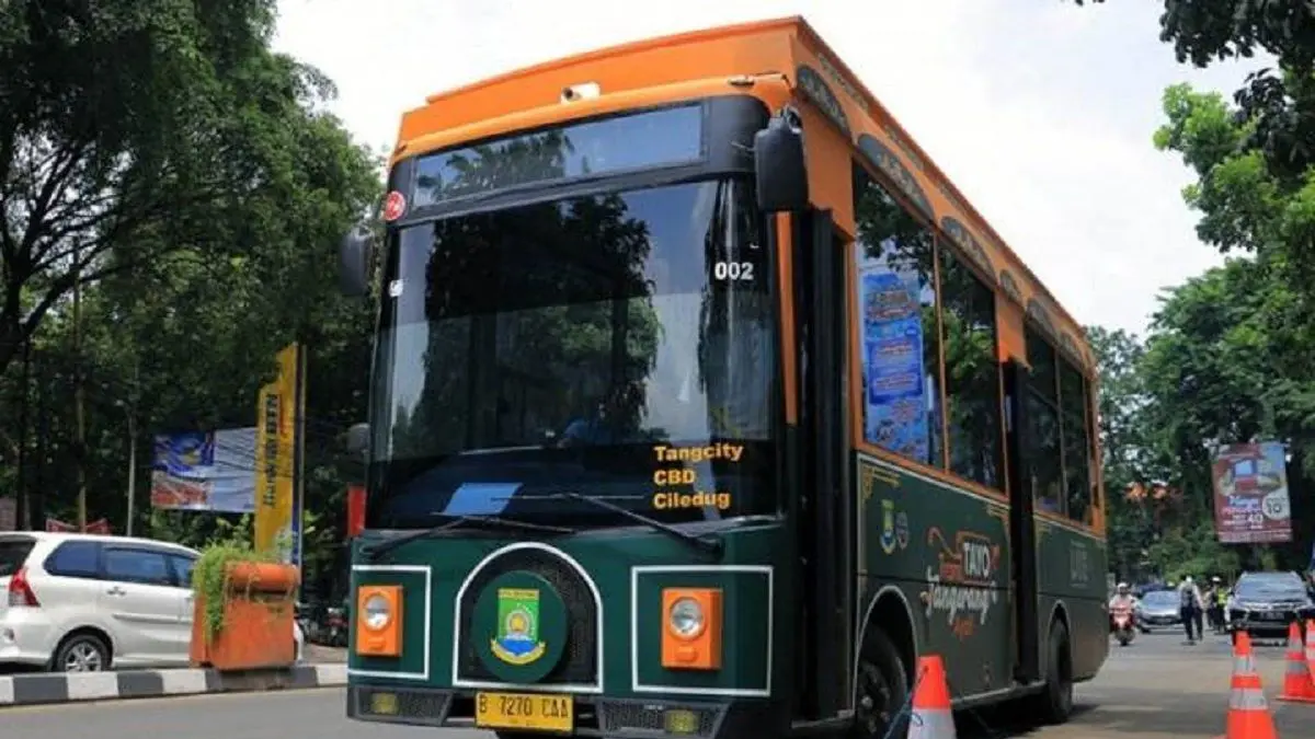 Tarif BRT Tayo dan Angkot Si Benteng di Kota Tangerang hanya Rp81 pada 14-16 Agustus 2026. Simak rute dan cara pembayarannya. (Antara)