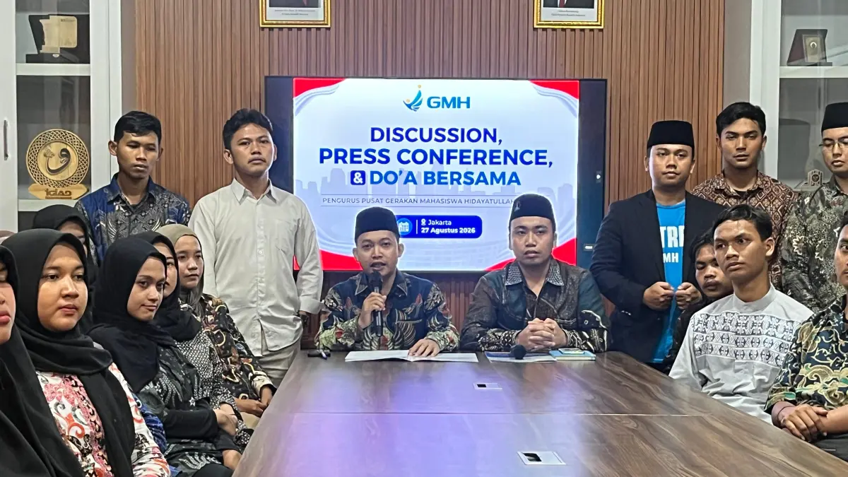 Gerakan Mahasiswa Hidayatullah menyerukan demokrasi damai dan menjaga persatuan. GMH juga mendukung pengesahan RUU Perampasan Aset. (Dok. GMH)