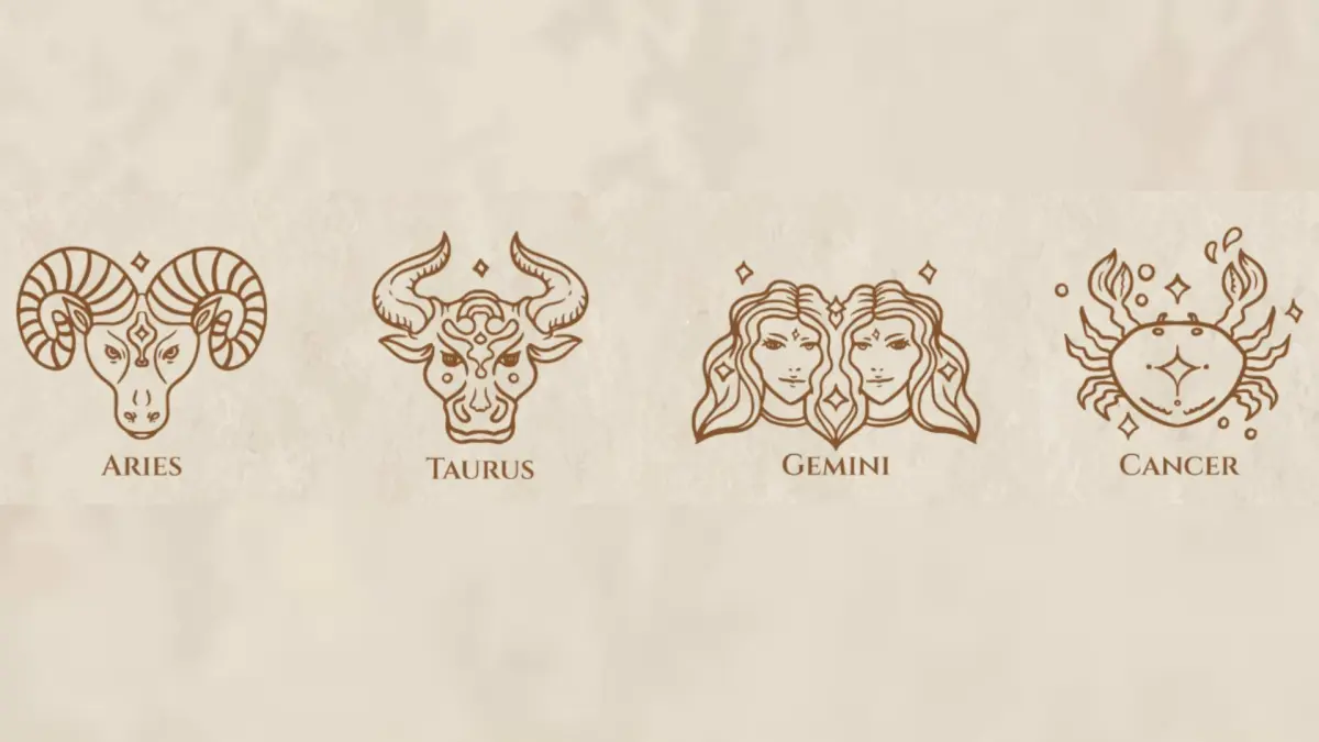 Ilustrasi zodiak Aries, Taurus, Gemini, Cancer (Magnific)
