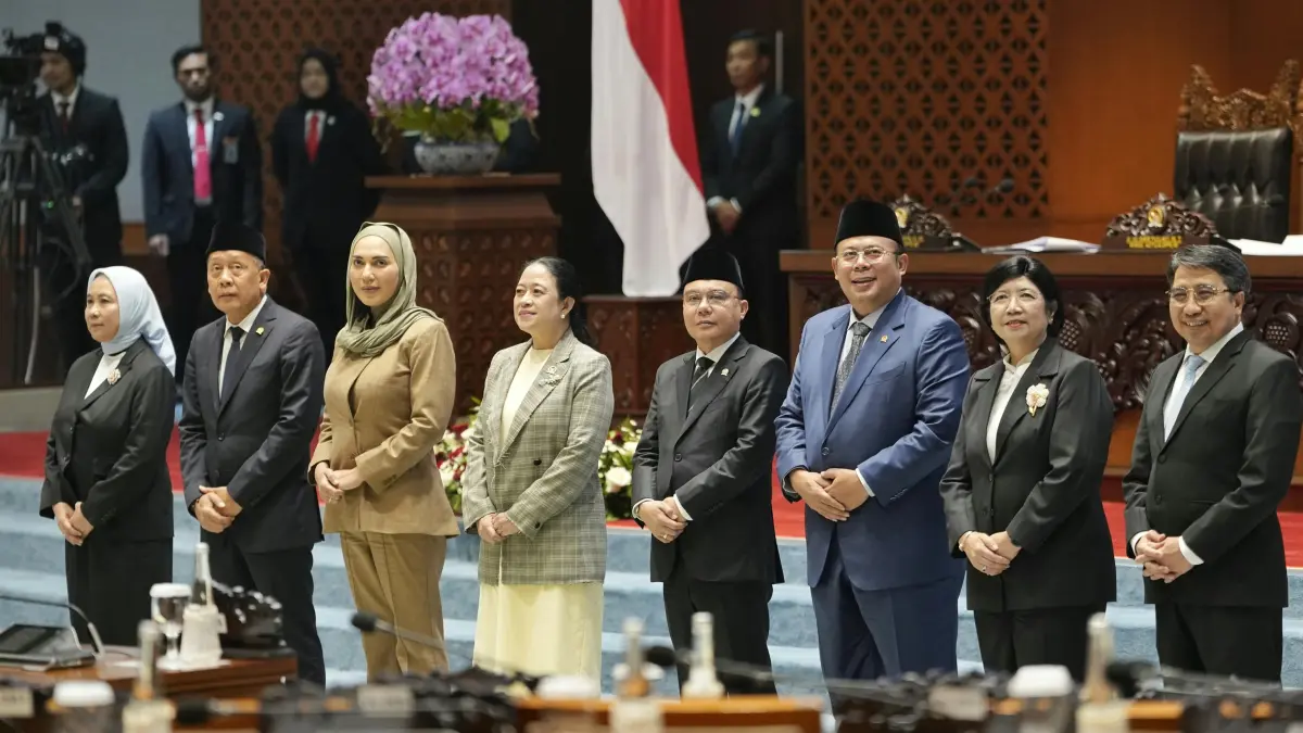 Rapat Paripurna DPR RI menetapkan Destry Damayanti sebagai Gubernur Bank Indonesia. Aida S. Budiman dan Solikin M. Juhro juga ditetapkan sebagai pejabat BI. (Dok. DPR)