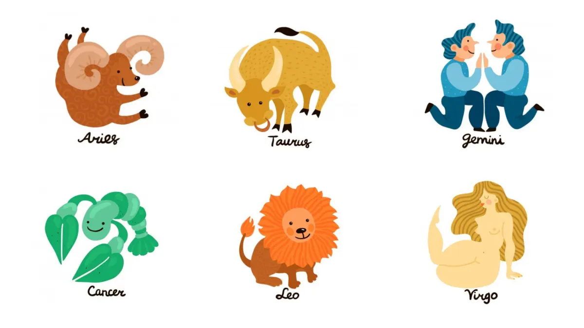 Ilustrasi zodiak Aries, Taurus, Gemini, Cancer, Leo dan Virgo (Magnific) 