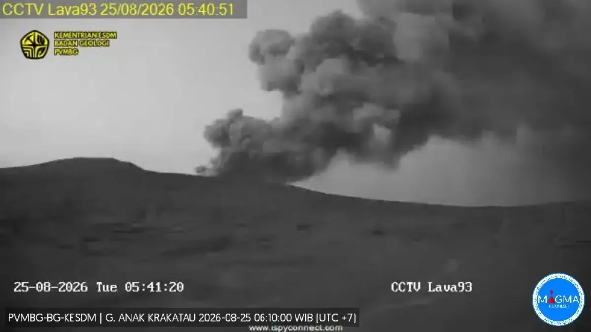 Pantauan aktivitas Gunung Anak Krakatau beberapa waktu lalu. (Dok. PVMBG)