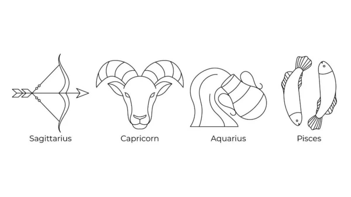 Ilustrasi zodiak Sagitarius, Capricorn, Aquarius, Pisces (Magnific)