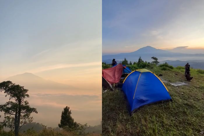 Keindahan dari kamping di Bukit Pamoroan Majalengka. (tangkapan layar akun Instagram @bukitpamoroan)